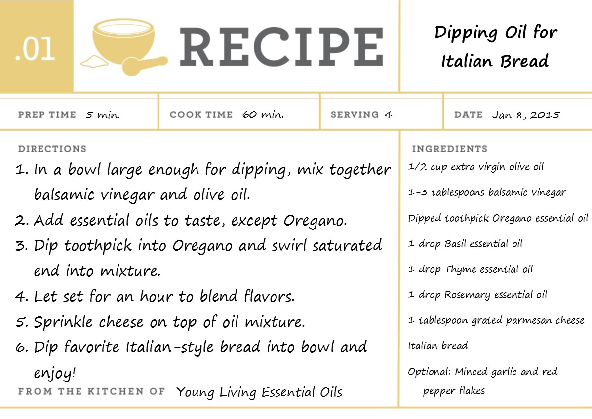 Dipping Oil for Italian Bread - with Young Living Essential Oils